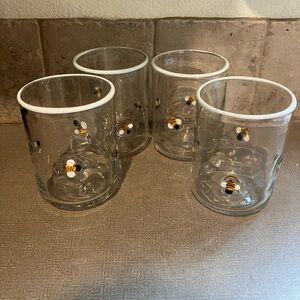 Bee Design Glass Tumblers - Set of 4